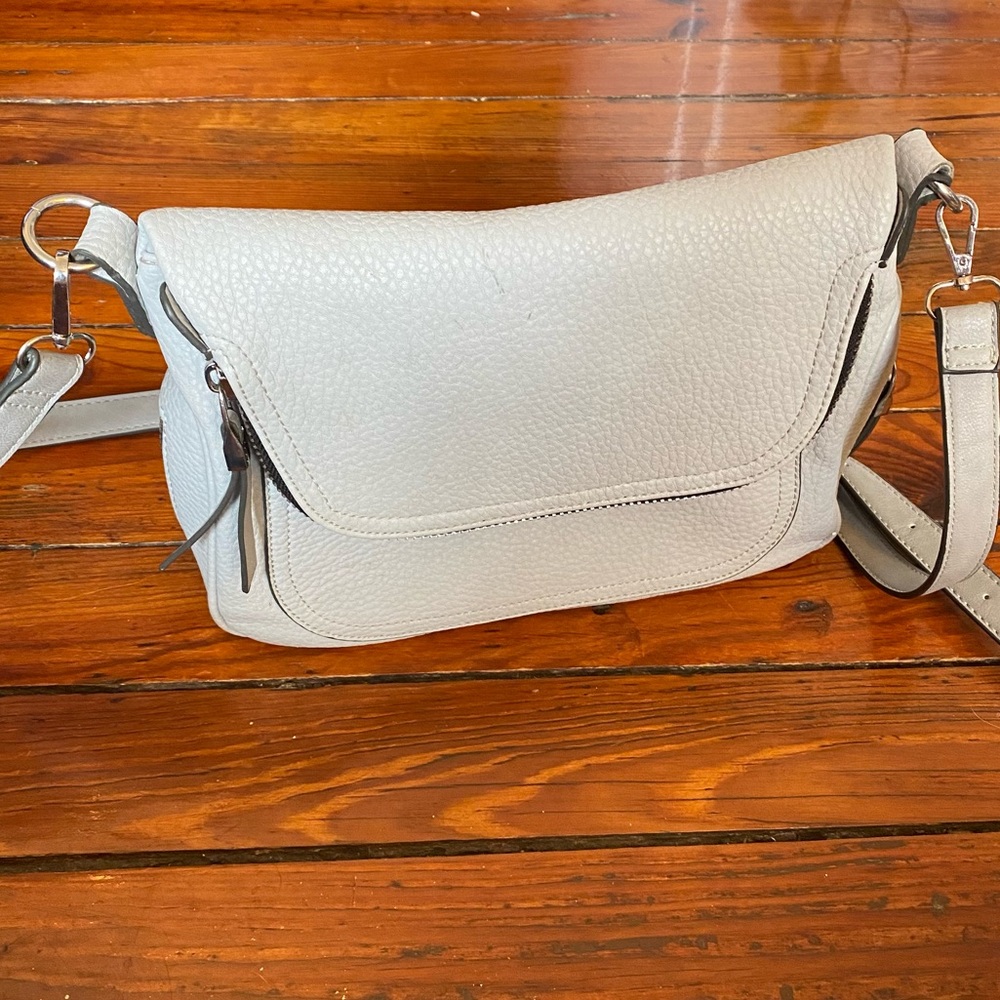Phase 3 Expandable Light Grey Convertible Crossbody Bag